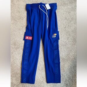 Womens Size Large Kansas Jayhakws Pants Adidas Blue NCAA